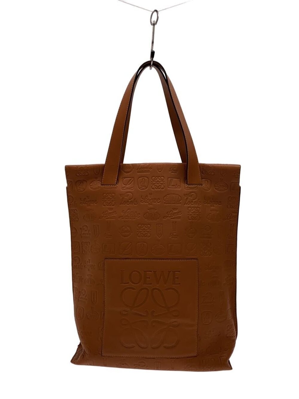 Loewe Heritage Embossed Leather Tote Bag Brown